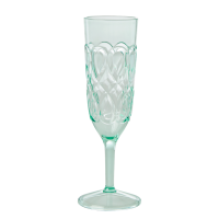 Pastel Green Swirl Embossed Acrylic Champagne Glass Rice DK
